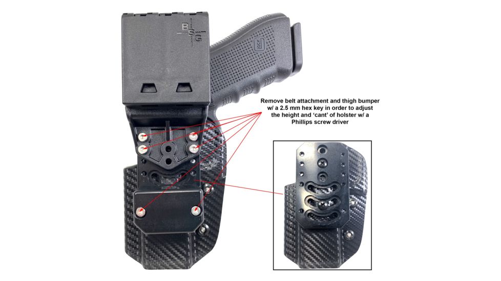 Black Scorpion Outdoor Gear Pro USPSA Competition Holster, Right Hand, CZ Shadow 2, 4.89in Barrel, 1.5 - 1.75in Belts, Kydex, Carbon Fiber, HC04-USPSA-SHADOWIICFRH