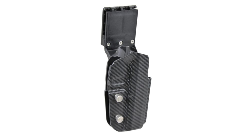 Black Scorpion Outdoor Gear Pro USPSA Competition Holster, Right Hand, SIG Sauer P320, 3.9 - 5in Barrel, 1.5 - 1.75in Belts, Kydex, Carbon Fiber, HC04-USPSA-P320X5CFRH