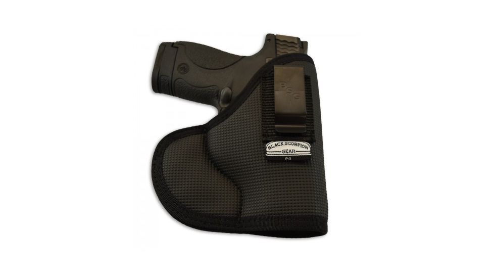 Black Scorpion Outdoor Gear Punisher P4 Pocket &amp; IWB Holster Ambidextrous, Black, GL26,27,Shield, Kel Tec P11, Beretta 9000s,Taurus , HC14-BSGP4-BKRH
