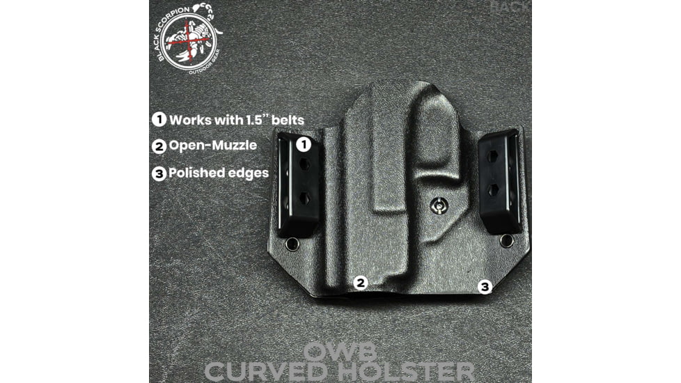 Black Scorpion Outdoor Gear Sig Sauer P365 XL OWB Kydex Holster, Right, Black, HC24-OWBCONCEL-P365XLBKRH