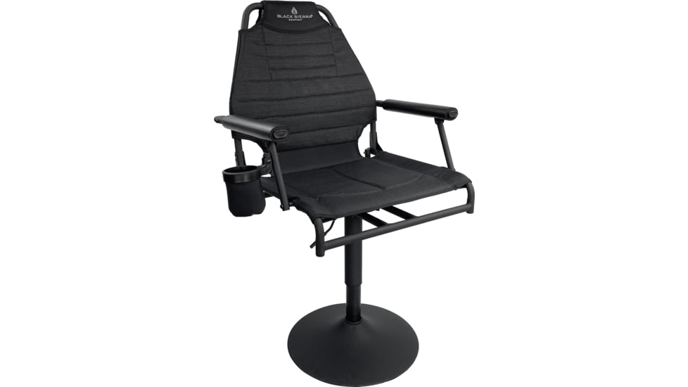 BLACK SIERRA EQUIPMENT HI-LINE Elevated Swivel Chair, Black, HCH-039-BLK-BSE