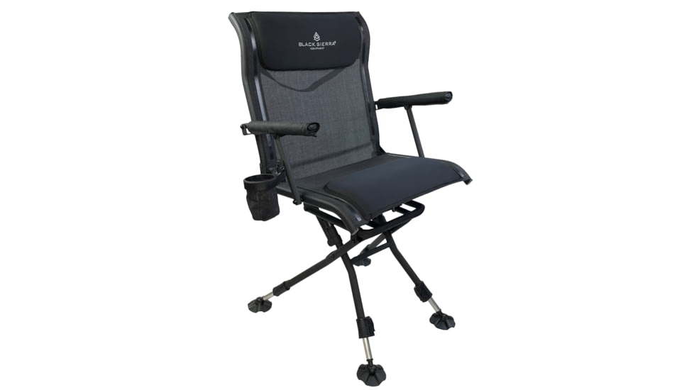 BLACK SIERRA EQUIPMENT Nitro Pro Swivel Chair,Black, HCH-024-BLK-BS