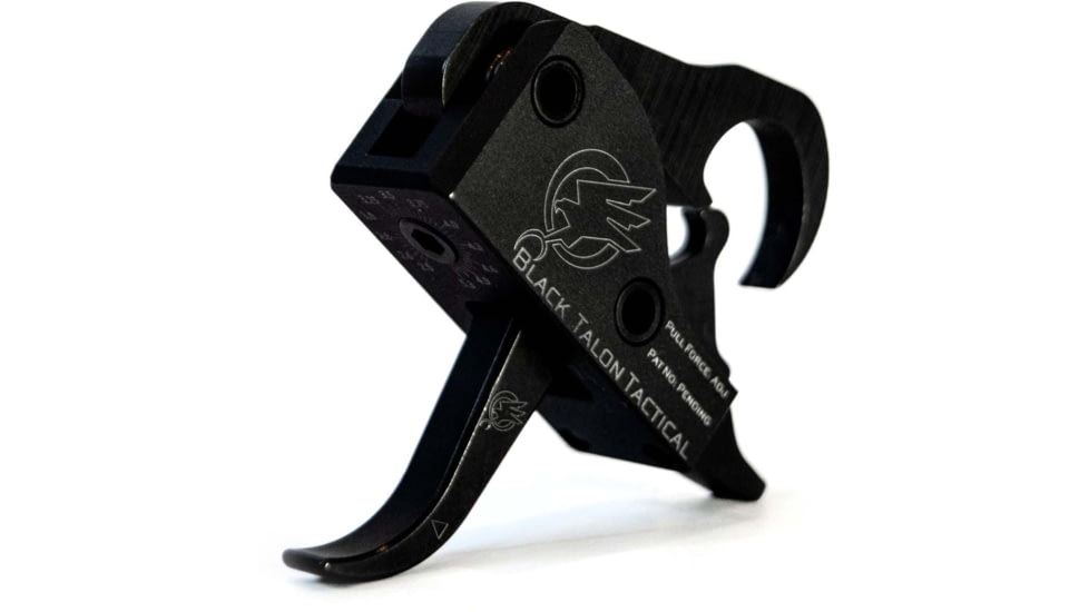 Black Talon Tactical Adjustable Curved Bow Calibrated Drop in AR Trigger, 2.5-5.25 lb, Black, 106001001