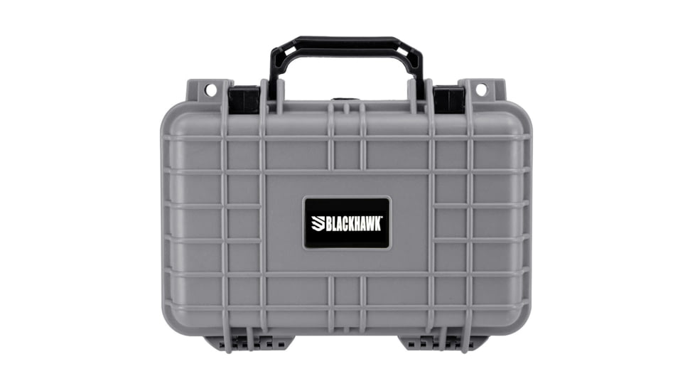 BlackHawk 11.6in Waterproof Hard Single Gun Case with Foam, Gray, Compact, BH00010-GRA