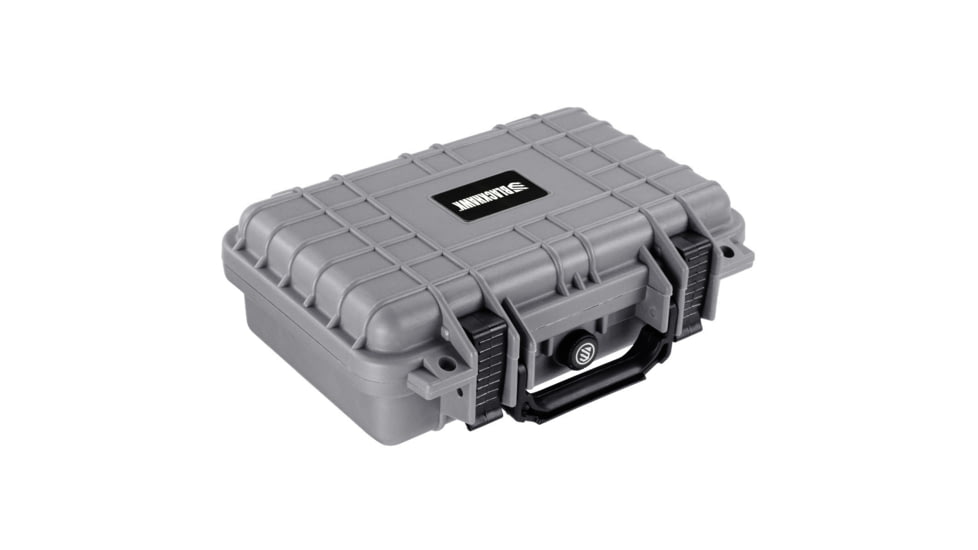 BlackHawk 11.6in Waterproof Hard Single Gun Case with Foam, Gray, Compact, BH00010-GRA