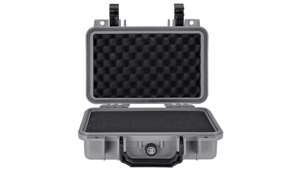 BlackHawk 11.6in Waterproof Hard Single Gun Case with Foam, Gray, Compact, BH00010-GRA