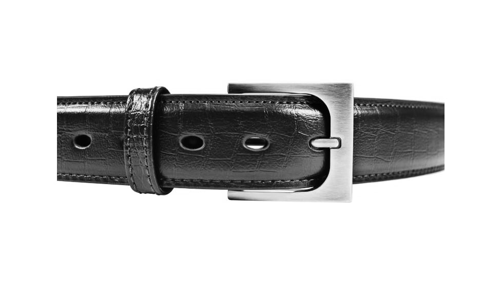 BlackHawk 4113 CQC Pistol Belt, Black ,28in waist, Gator Finish, Brush Nickel Buckle 411328GBK