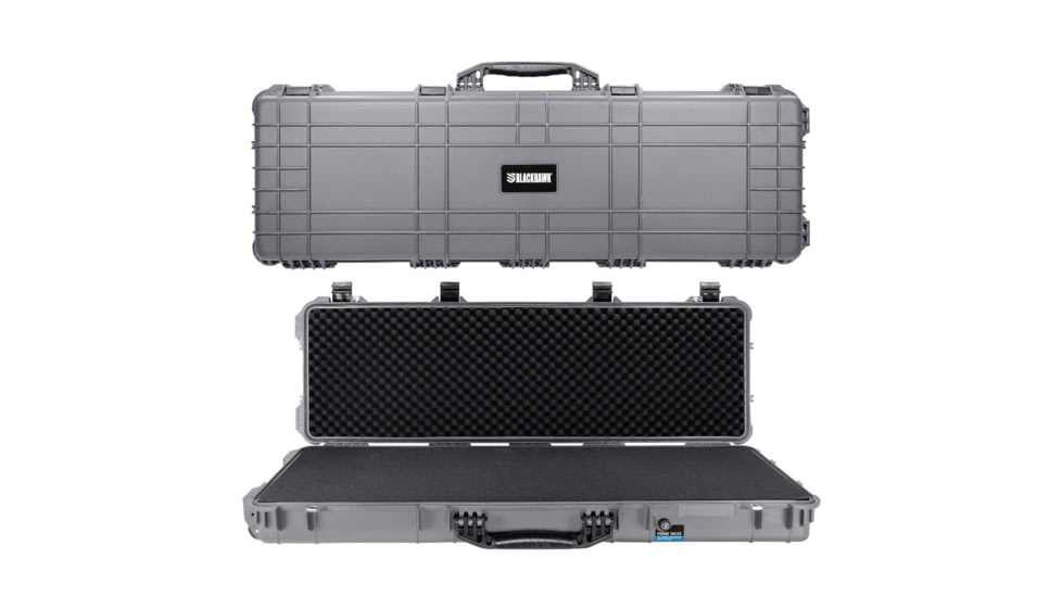 BlackHawk 44in Waterproof Roller Hard Rifle Case w/ Foam, Gray, Standard, BH00008-GRA