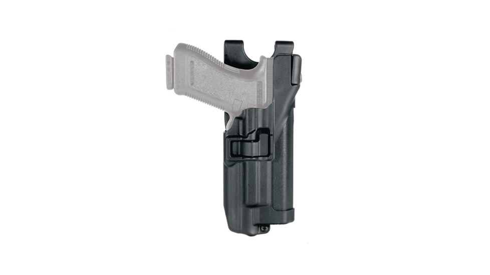 BlackHawk BHP Level 3 Serpa Light Bearing Duty Holster Basket Weave Black Left Hand For 1911 Government Style With Or Without Rails