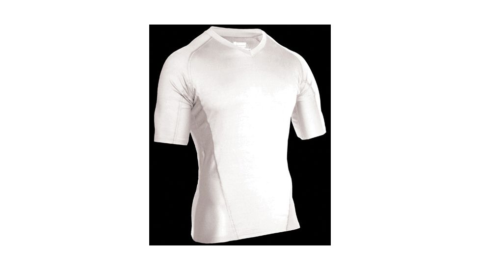 Blackhawk Engineered Fit Shirt, Short Sleeve, Vneck, White, Small, 84BS03WH-SM