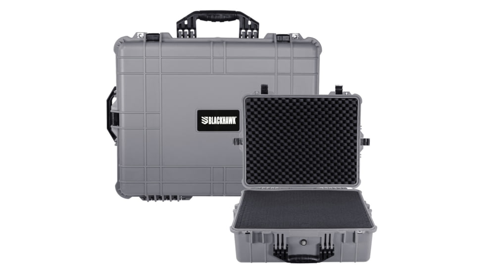 BlackHawk Extra Large 24 Inch Waterproof Hard Camera and Gear Case with Foam, Gray, X Large, BH00041-GRA