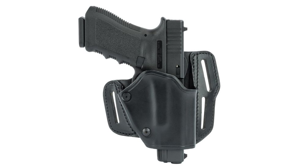 BlackHawk Grip Break Leather Holster for Glock 17/19/22/23/31/32, Right, Black 421903BK-R