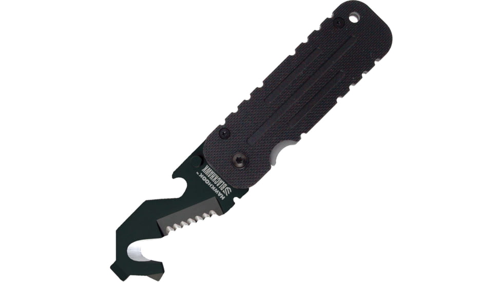 BlackHawk Hawkhook Compact Folding Rescue Tool, 2.25in, 9CRMOV18, Black G10 Handle, BH15HH11BK