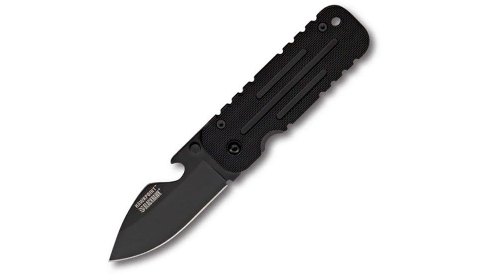 BlackHawk Hawkpoint Compact Folding Knife, 2.25in, 9CRMOV18 Stainless Steel, Black G10 Handle, BH15HPO1BK