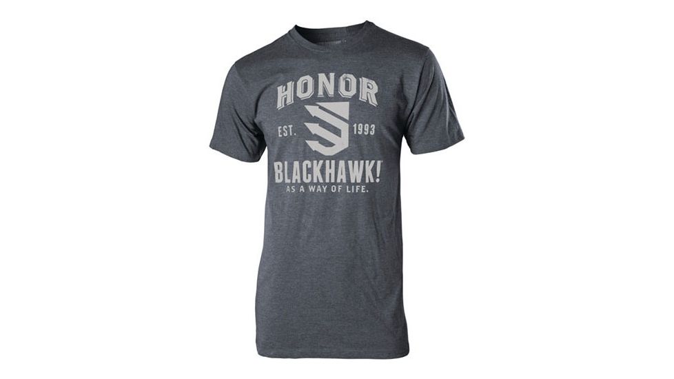 BlackHawk HONOR T-Shirt Grey Flag, Black, Medium, GT01BKMD