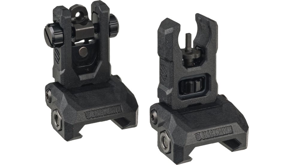 BlackHawk Hybrid Folding Top Mounted Deployable Front and Rear Sight, Black, 71BU05BK