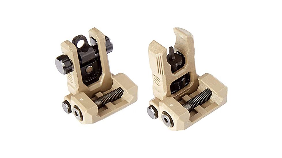BlackHawk Hybrid Folding Top Mounted Deployable Front and Rear Sight, Flat Dark Earth, 71BU05DK