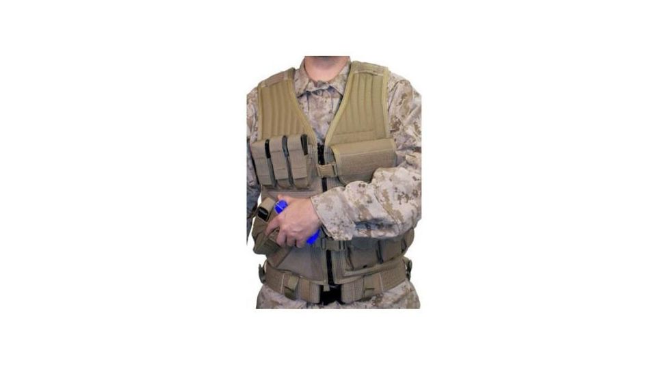 BlackHawk Omega Elite Vest Cross Draw with Pistol Mag, Left, Coyote Tan, Size 192 30EV26DE-L
