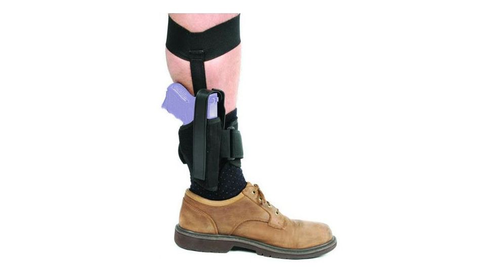 BlackHawk Plain Black Right Hand Ankle Holster - 2in BBL 5 Shot Revolvers w/ Hammer Spur