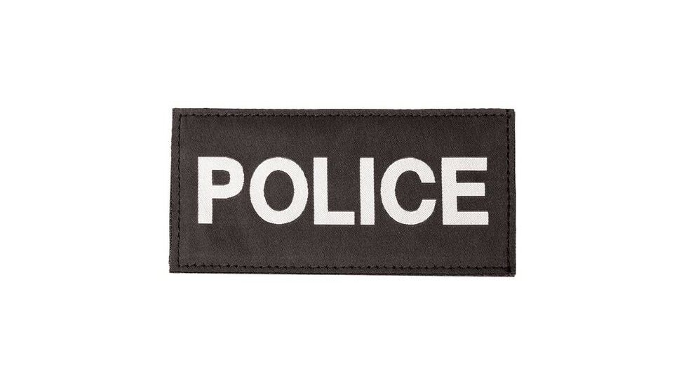 Blackhawk Police Patch, White on Black