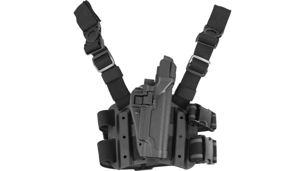 Blackhawk SERPA Tactical Level 3 Thigh Holster, Black, Right Hand, 1911 Govt &amp; Clones, 430603BK-R
