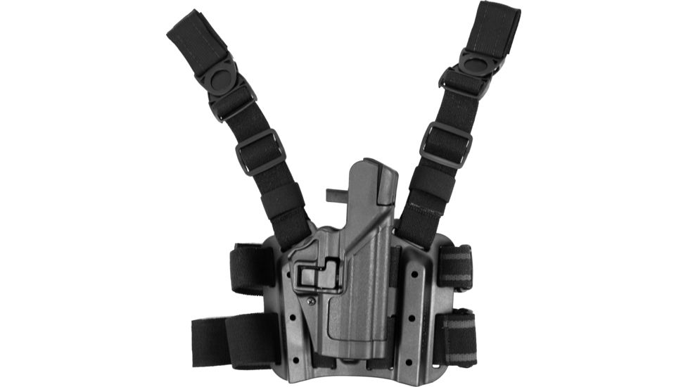 BlackHawk SERPA Tactical Level 3 Thigh Holster, Heckler &amp; Koch P2000/Heckler &amp; Koch P2000SK, Right Hand, Matte, Black, 430616BK-R