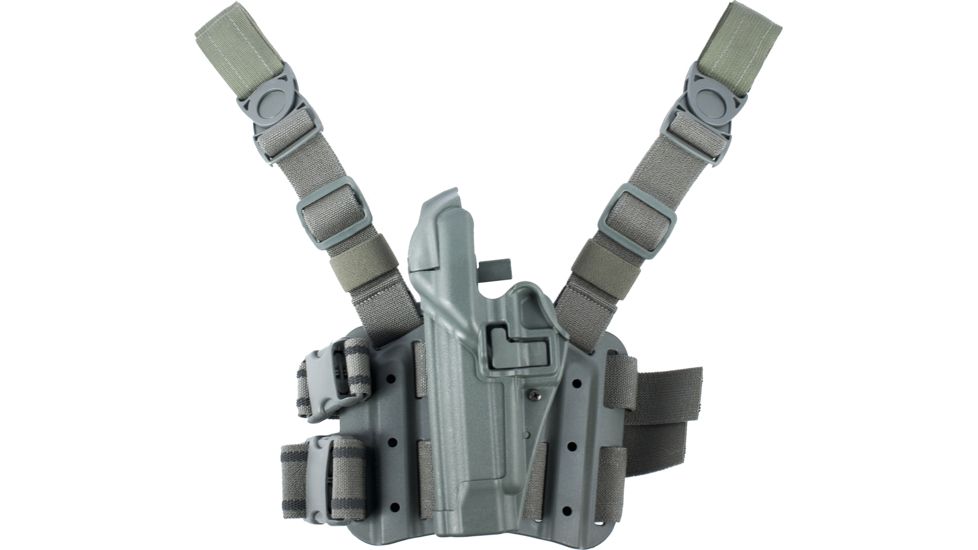 BlackHawk SERPA Tactical Level 3 Thigh Holster, Beretta 92/Beretta 96/Beretta M9A1, Left Hand, Matte, Foliage Green, 430604FG-L