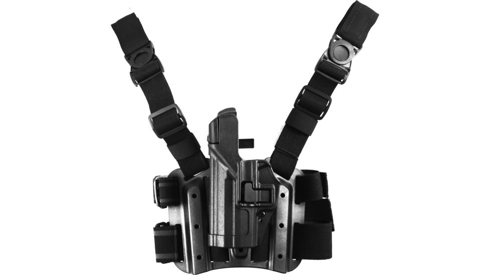 BlackHawk SERPA Tactical Level 3 Thigh Holster, Left Hand, Black, 430609BK-L