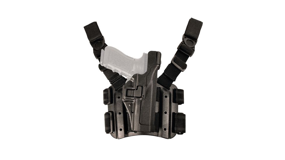 BlackHawk SERPA Tactical Level 3 Thigh Holster, Smith &amp; Wesson M&amp;P 9/Smith &amp; Wesson M&amp;P 40/Smith &amp; Wesson M&amp;P 45, Right Hand, Matte, Black, 430645BK-R
