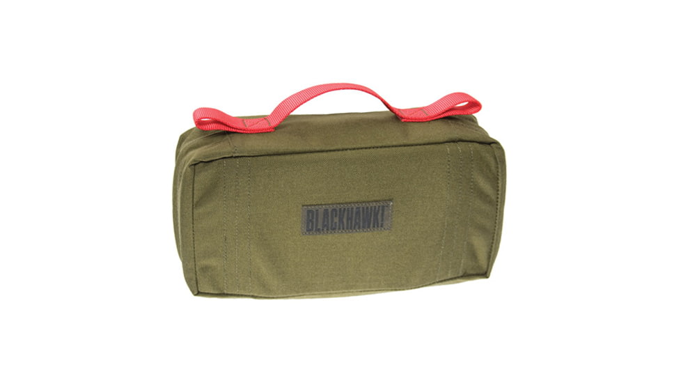 BlackHawk S.T.O.M.P. Medical Pack Accessory Pouch - Red Handle, Olive Drab 60SAP1OD 