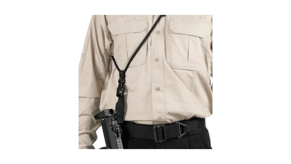 Blackhawk Adjustable 1in Quiet Snap Sub-Gun Sling, One-Point, Black 70GS14BK 