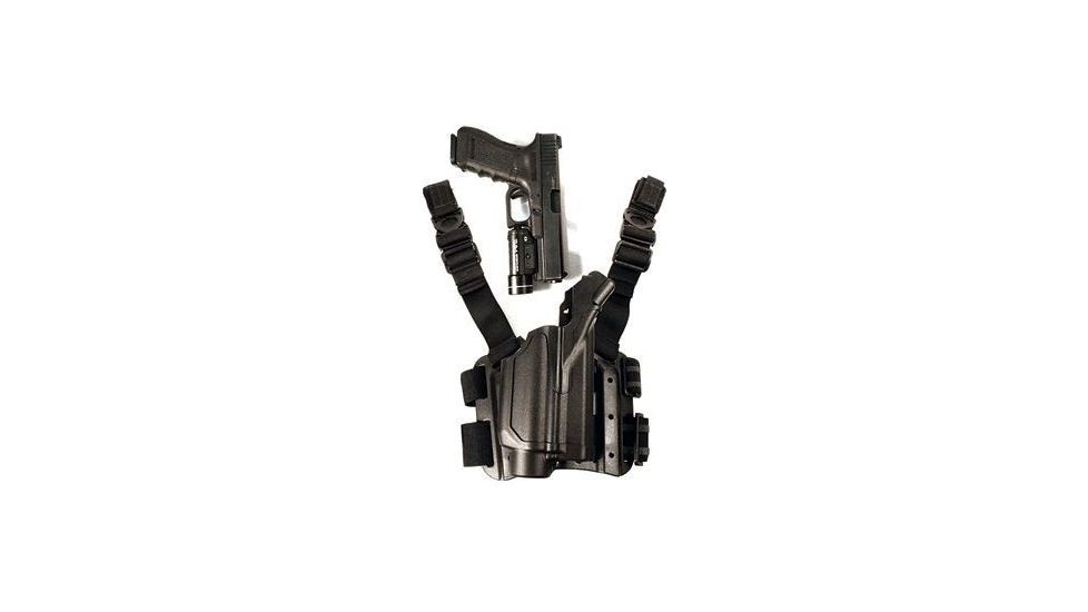 BlackHawk 430200BK-R Level 2 Light Bearing Tactical Holster for Pistols with M-3 / M-6 - TRL-1 / TRL-2 Lights