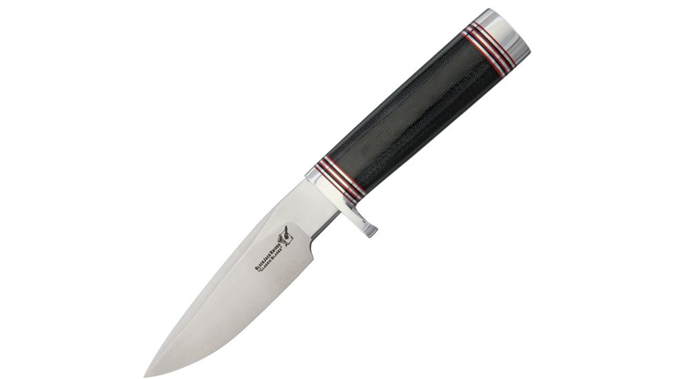 Blackjack Classic Model 124 Black Canvas Fixed Blade Knife, 7in, A2 Tool Steel, Drop Point, Black, Canvas Micarta Handle BCB124BM