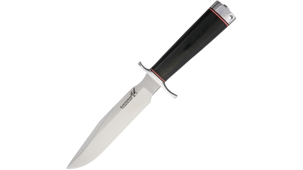 Blackjack Classic Model 7 3V Steel Fixed Blade Knife, 7in, Standard Edge, Satin, Black, Canvas Micarta Handle BCB7BM3V