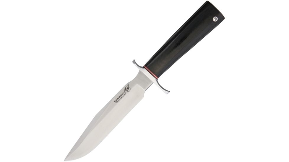 Blackjack Classic Model 7 Black Canvas Fixed Blade Knife, 7in, Standard Edge, Satin, Black, Canvas Micarta Handle BCB7BS3V