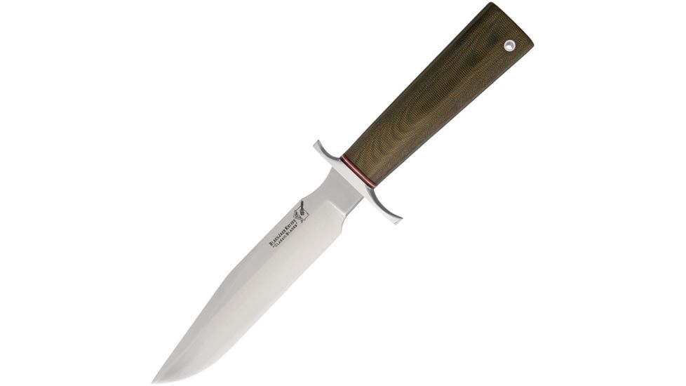 Blackjack Classic Model 7 Green Canvas Fixed Blade Knife, 7in, Standard Edge, Satin, Green, Canvas Micarta Handle BCB7GS3V