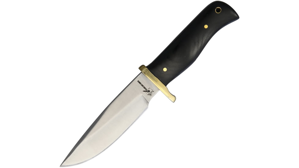 Blackjack International Small Hunter Black Micarta Knife, 3.5 satin finish stainless drop point blade, Black micarta handle, KE41-BJ067