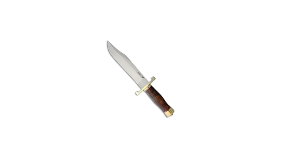 Blackjack Knives BlackJack Classic Model 129 Bowie Fixed Blade Knife Turkish Walnut 9.25" Satin, Wood, A2, adult, BHQ-76091