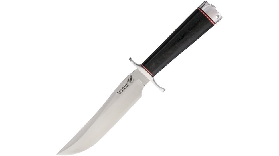 Blackjack Model #3 Fighter Black Canvas Fixed Blade Knife, 7in, A2 Tool Steel, Standard Edge, Satin, Black, Canvas Micarta Handle BCB37BM