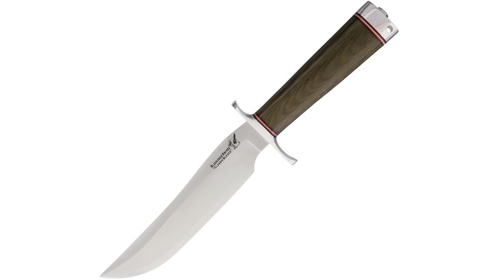 Blackjack Model #3 Fighter Green Canvas Fixed Blade Knife, 7in, A2 Tool Steel, Standard Edge, Satin, Green, Canvas Micarta Handle BCB37GM
