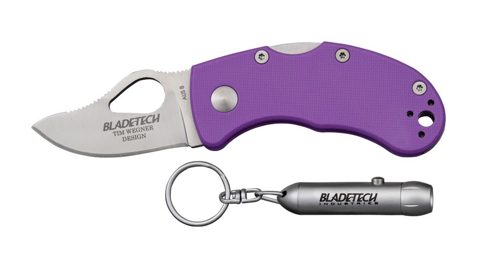 Blade Tech Mouse Lite Purple Folding Knife, 1.875in, Stainless Blade w/ Thumb Slot, Purple Fiberglass Reinforced Nylon Handle BT04PEPU