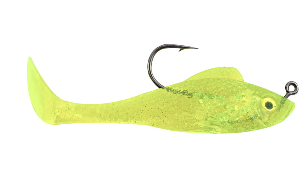 Blaze Fishing Gear Rigged Shad Shad, 5, 3in, Chartreuse/Silver, RSB3-CS