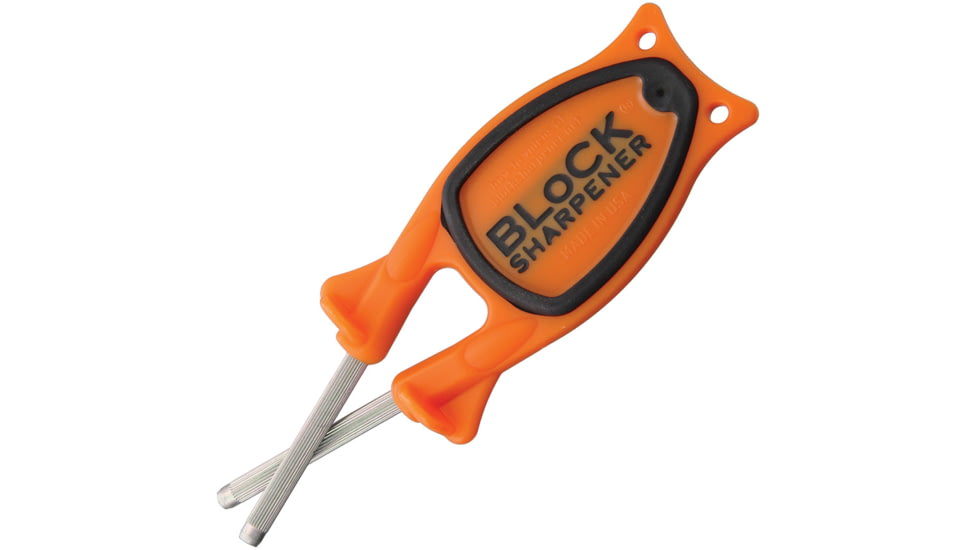 Block Sharpener The Block Knife Sharpener O/B, 5.5 overall, Orange and black polypropylene and thermal plastic, ORANGE / BLACK