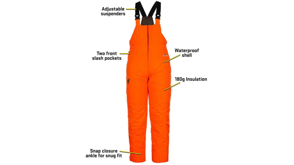 Blocker Drencher Insulated Bib - Men's, Extra Large, Blaze Orange, 1410829