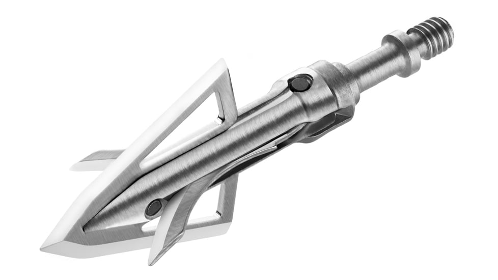 CrossFire Gravedigger Broadhead Hybrid Mechanical Cut-On-Contact Tip, Stainless Steel Blades, Silver, 100 Grain, 3 Pack, BLS10775