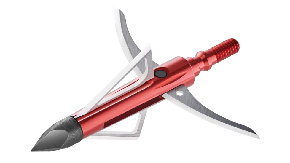 CrossFire Gravedigger Extreme Broadhead Hybrid Mechanical Chisel Tip, Stainless Steel Blades, Red, 100 Grain, 3 Pack, BLS10820