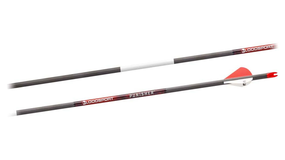 BloodSport Punisher Arrow 400 Spine, 6 Pack, Black, BLS-B10040406