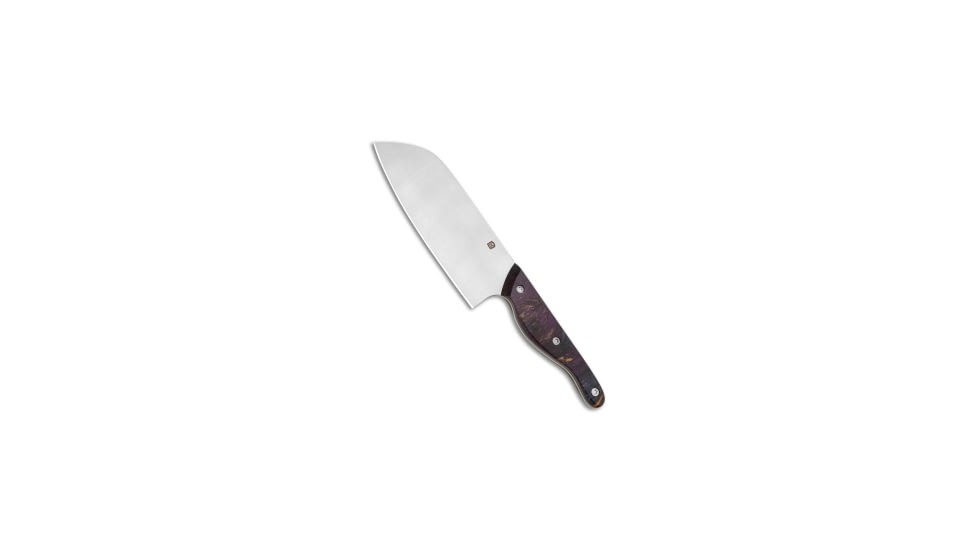 Blue Collar Blades Slick Six Santoku BWP ShockRes Kitchen Knife, 6.00in, AEB-L Steel, Sheepsfoot Blade, Polymer, Black/Gold/Purple Handle, Black/Gold/Purple/Gray, 12.00 inch, BHQ-205660