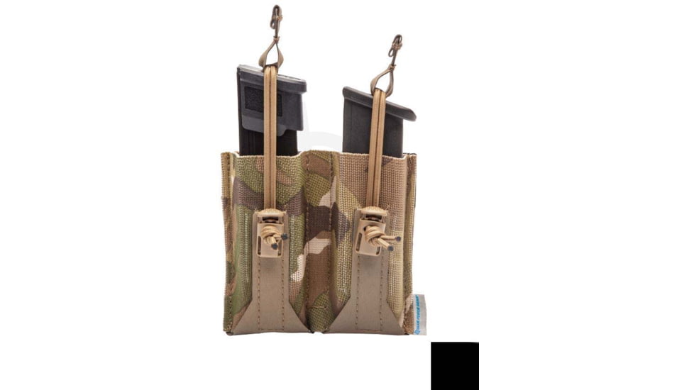 Blue Force Gear Double Flapped Pistol Pouch, Black, HW-M-PISTOL-2-BG-BK