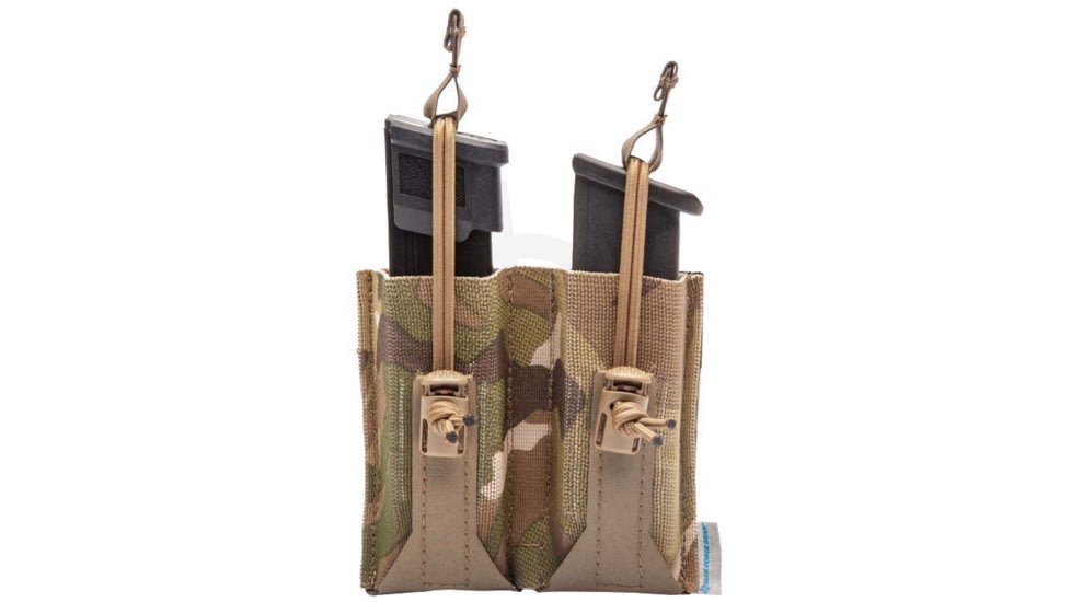 Blue Force Gear Double Pistol Mag Pouch with Bungee, Multicam, HW-M-PISTOL-2-BG-MC